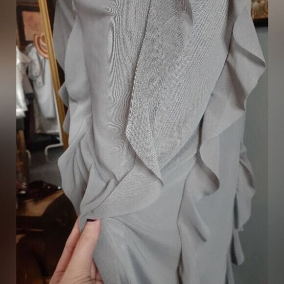 NWT Zara Ruffled Elegant Gray Womens Skirt - Picture 12 of 16